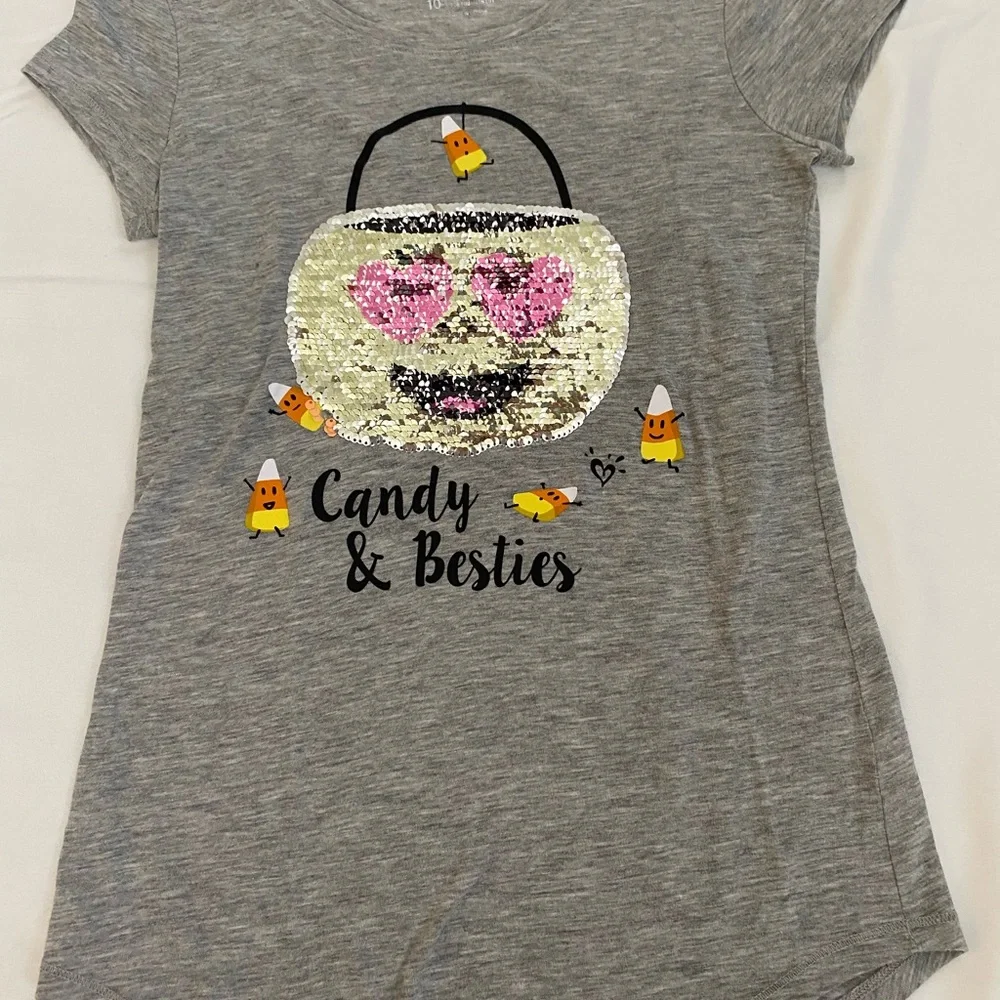 Justice size 10 Halloween shirt. Sequin.